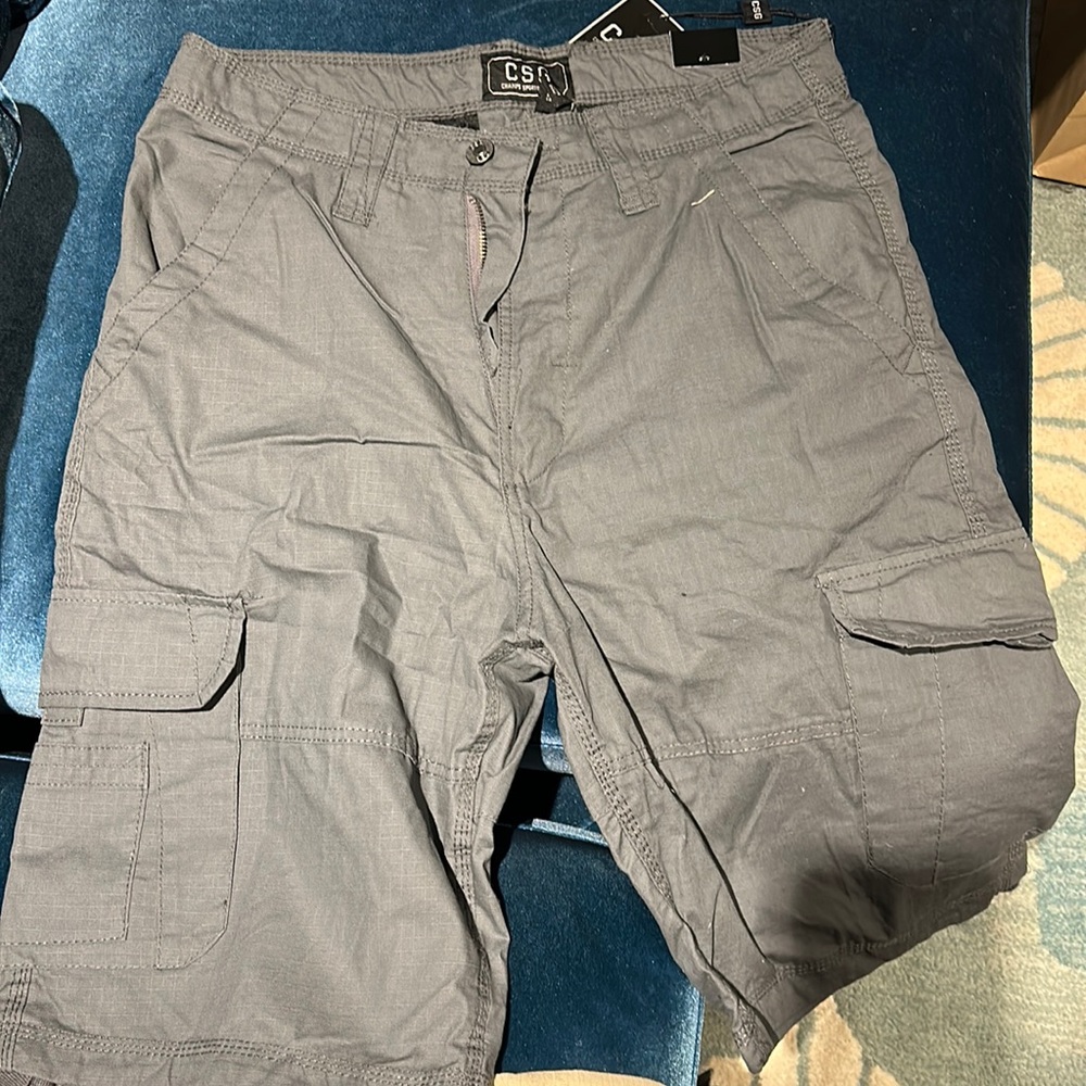 Beige pair and grey pair cargo pants from champs sz 34